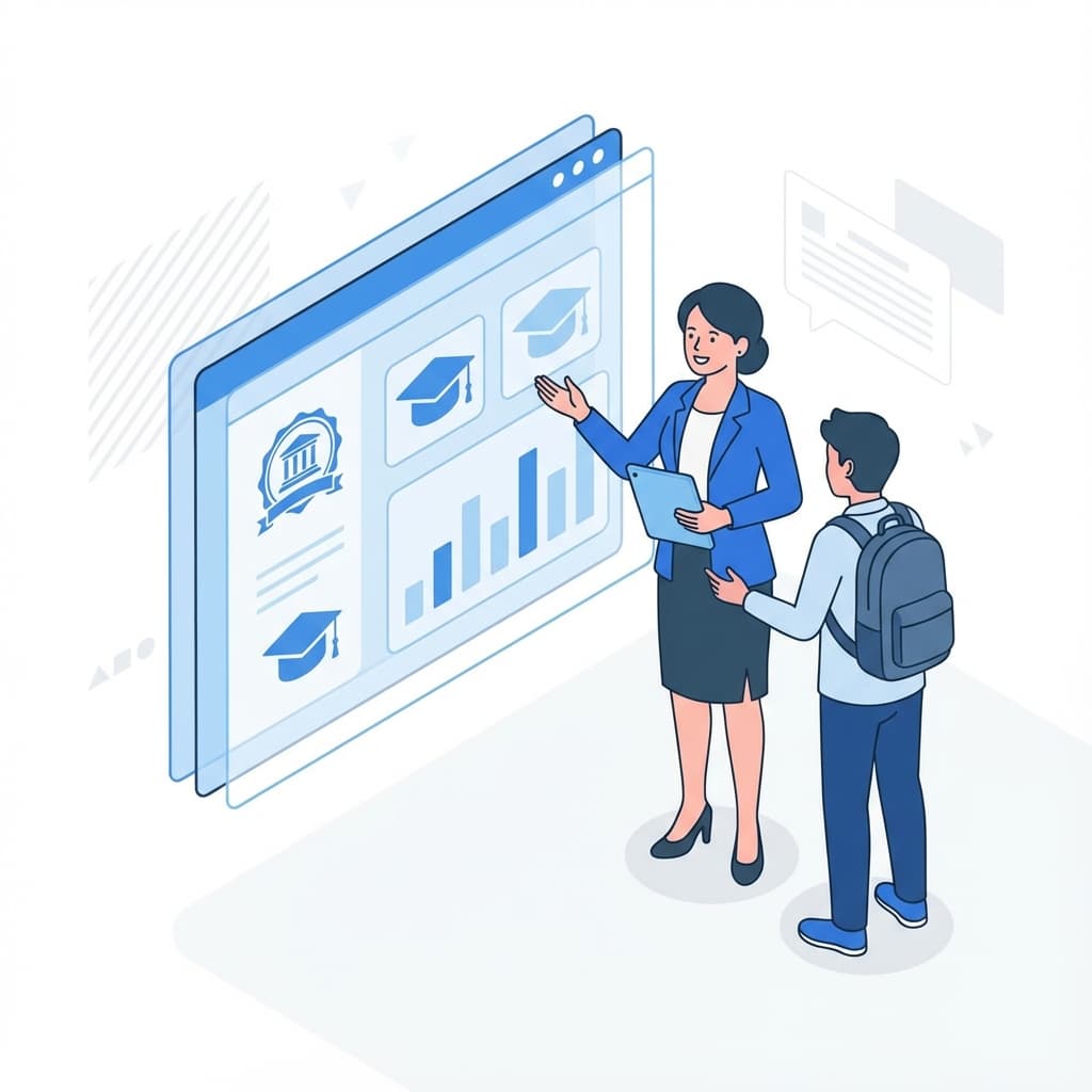 IB Coordinator guiding a student