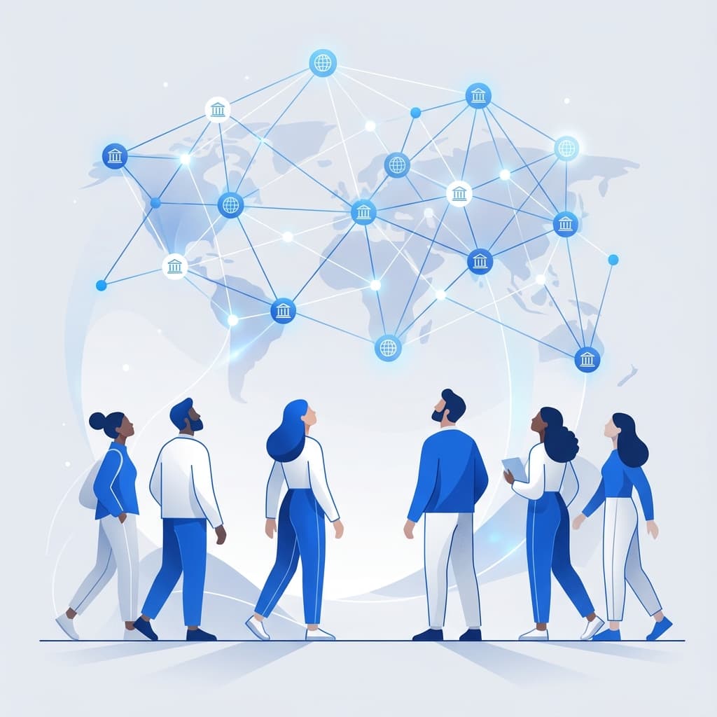 Students connecting with global universities